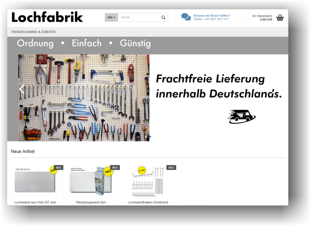 Lochfabrik – Neuer Onlineshop für Verbraucher